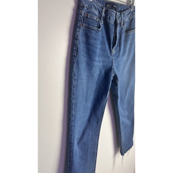 Boden Denim Straight Leg Button Fly Raw Hem High Rise Crop Leg Jeans Sz 6 Petite - Picture 3 of 10